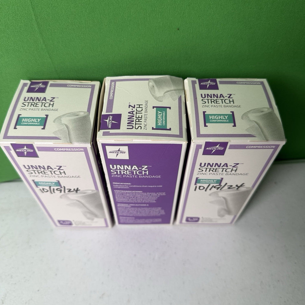 Medline UNNA-Z Stretch Zinc Paste Bandage 4"x10yds, NEW 10/19/2024
