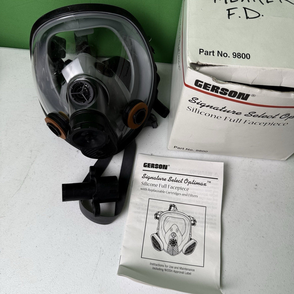 Gerson 9800 Full Face Respirator, Silicone Rubber, Niosh Approved