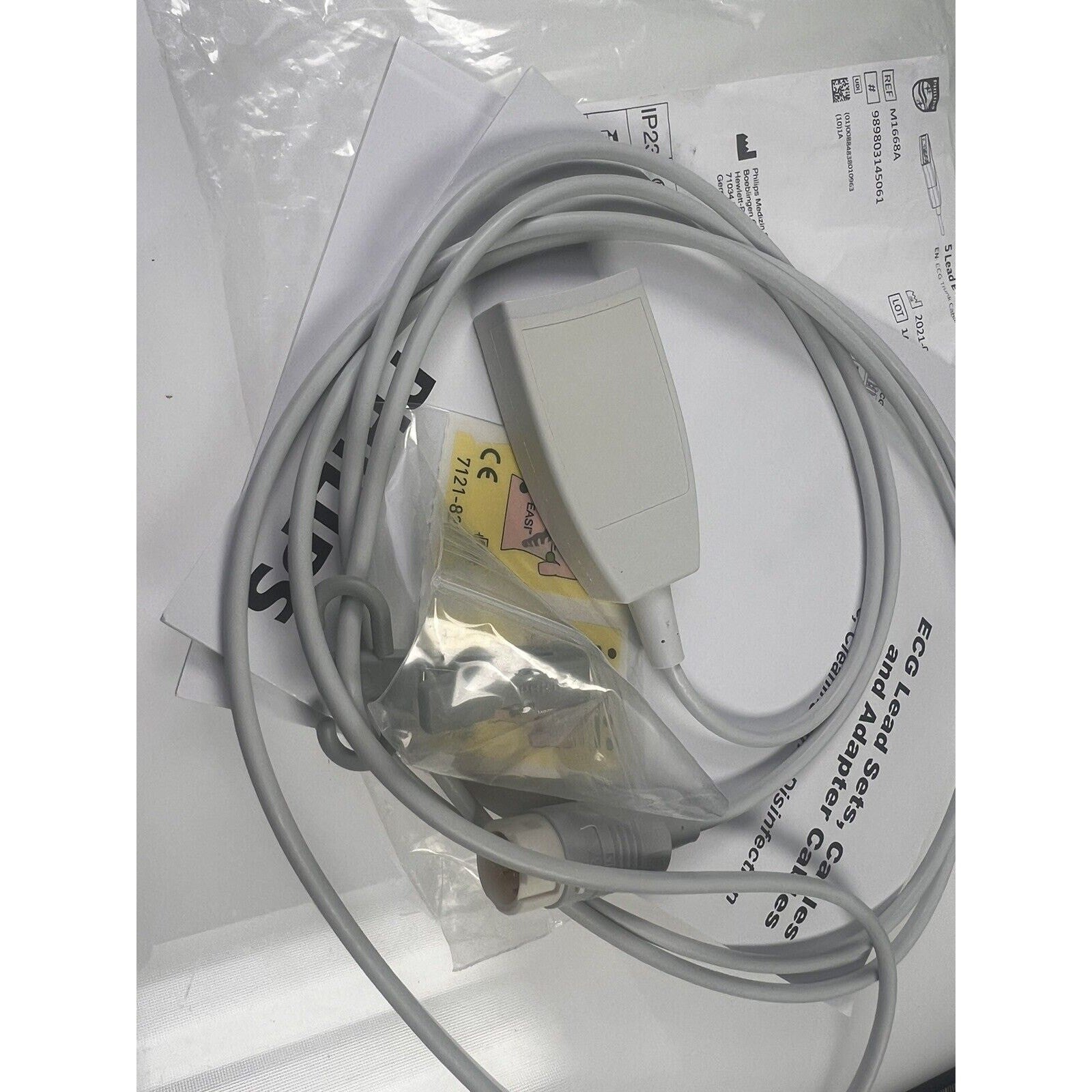 Philips M1668A CBL 5 Lead ECG Trunk, AAMI/IEC 2.7m, 989803145061, New unused