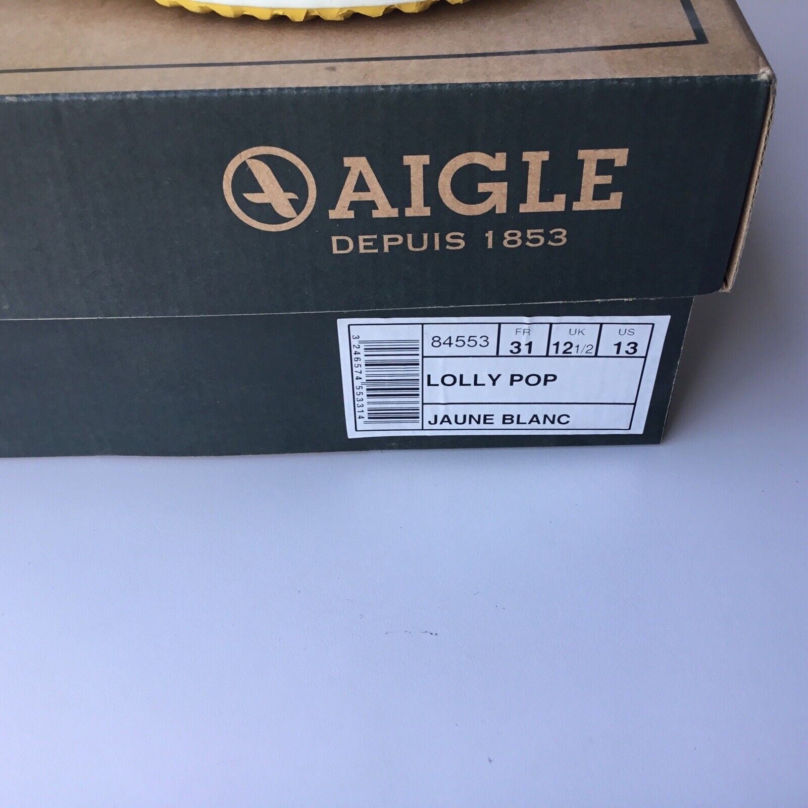 Aigle Lolly Pop Yellow Jaune Blank US Size 13