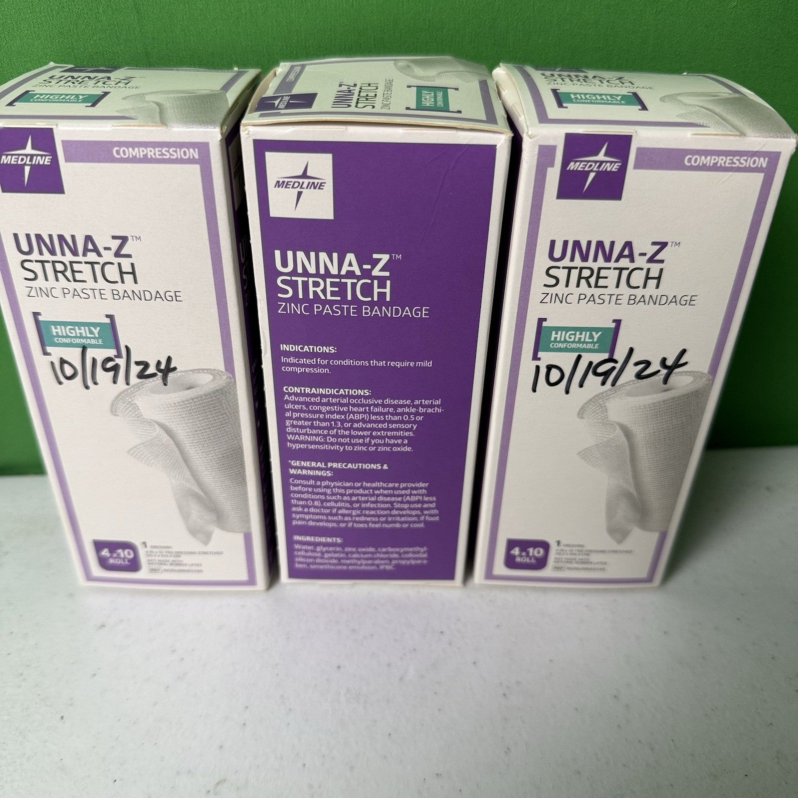 Medline UNNA-Z Stretch Zinc Paste Bandage 4"x10yds, NEW 10/19/2024