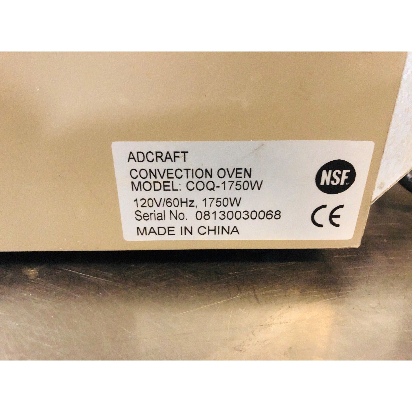Adcraft COQ-1750W Quarter-Size Electric Countertop Convection Oven 120V TESTED