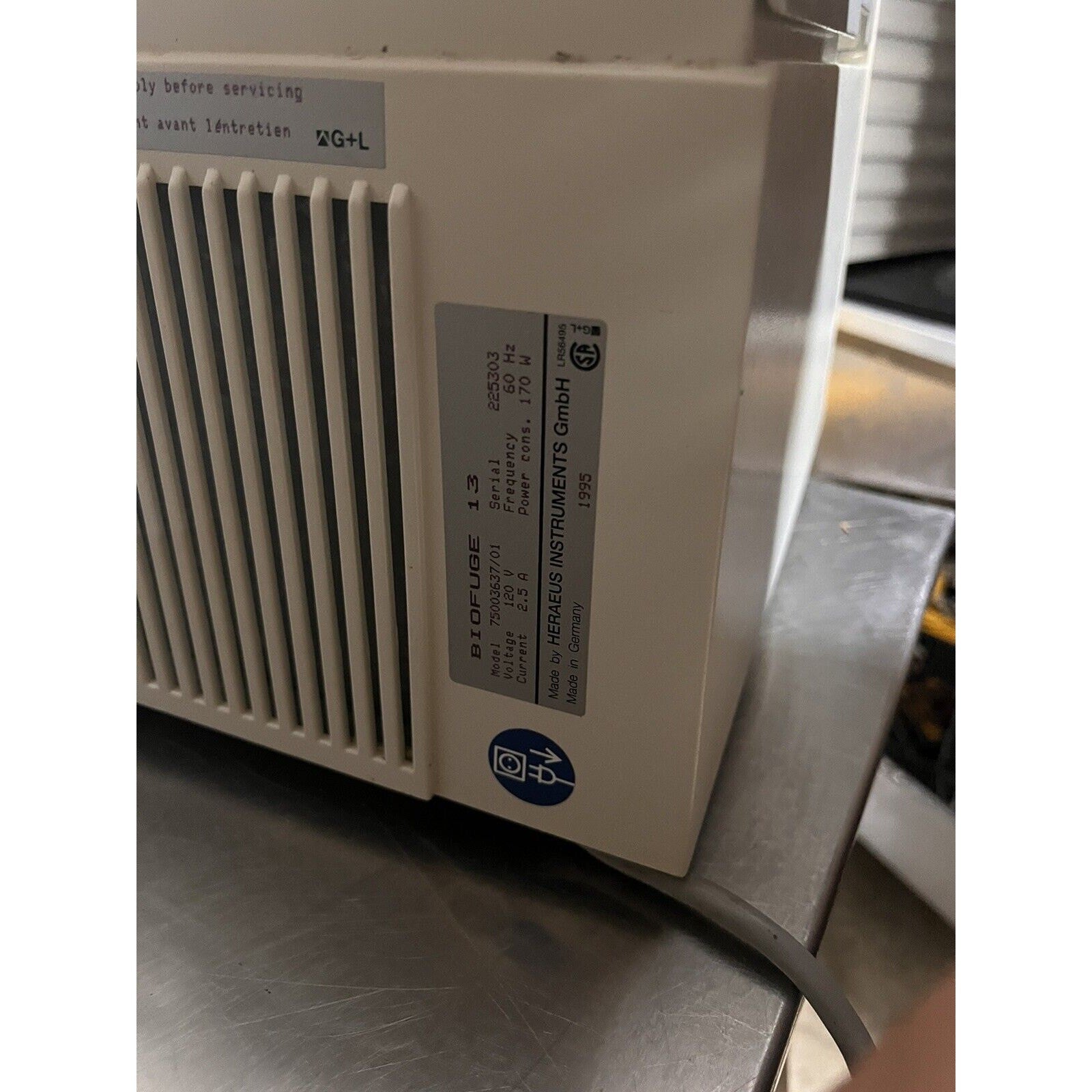Baxter Heraeus Biofuge 13 Model 3637 W/ Heraeus Cat-No. 3743 - TESTED