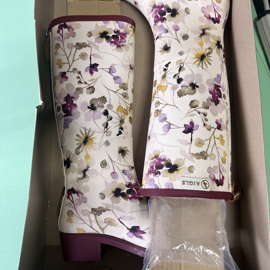 Aigle Miss Juliette Rubber Boots, Wildflower Print, RARE Version. Size 5.5 #2608