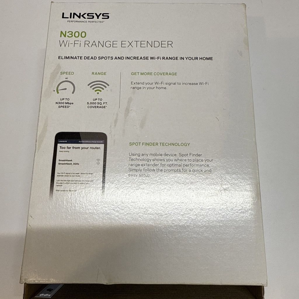Linksys Single Band 2.4Ghz WiFi Range Extender Booster N300 RE3000W Wireless