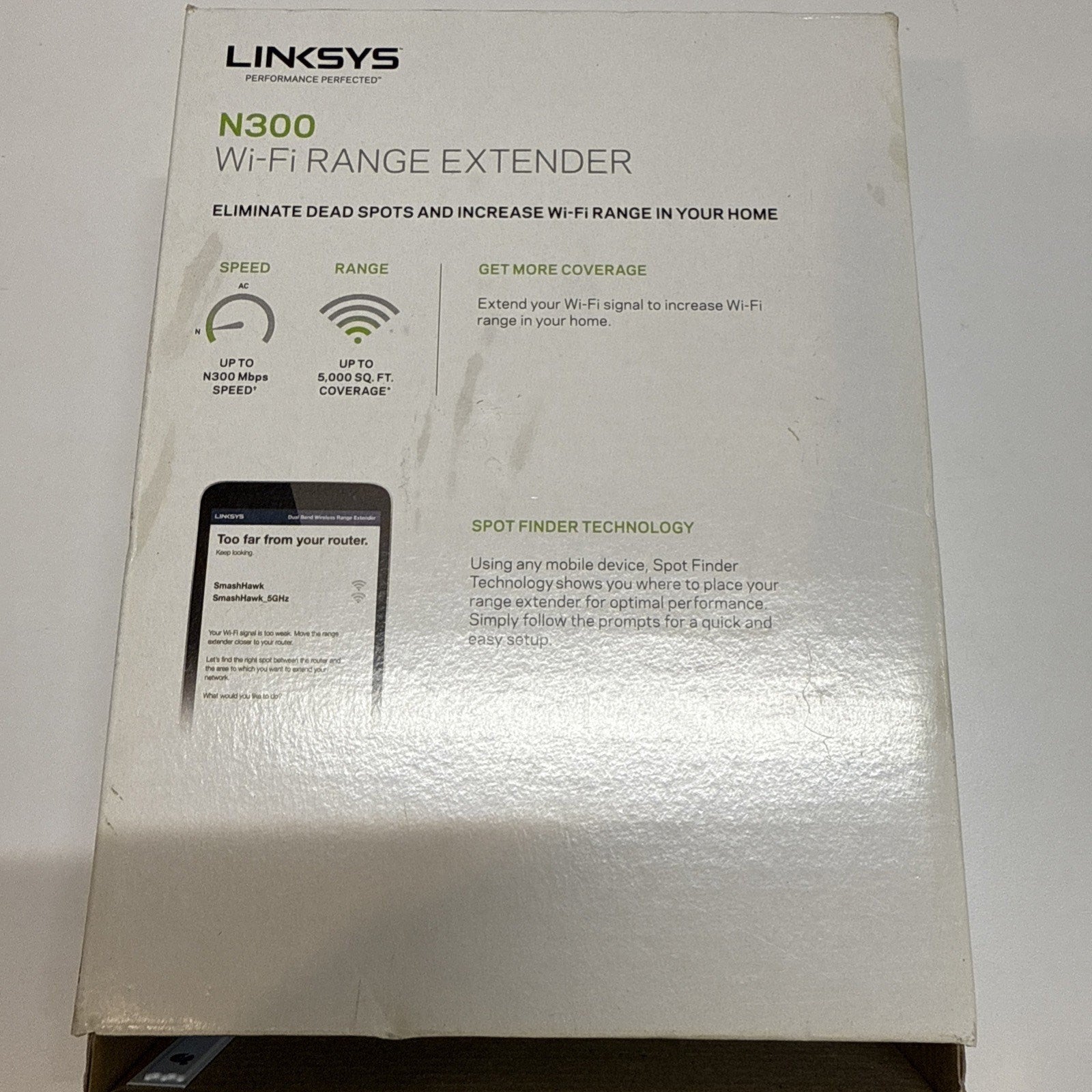 Linksys Single Band 2.4Ghz WiFi Range Extender Booster N300 RE3000W Wireless