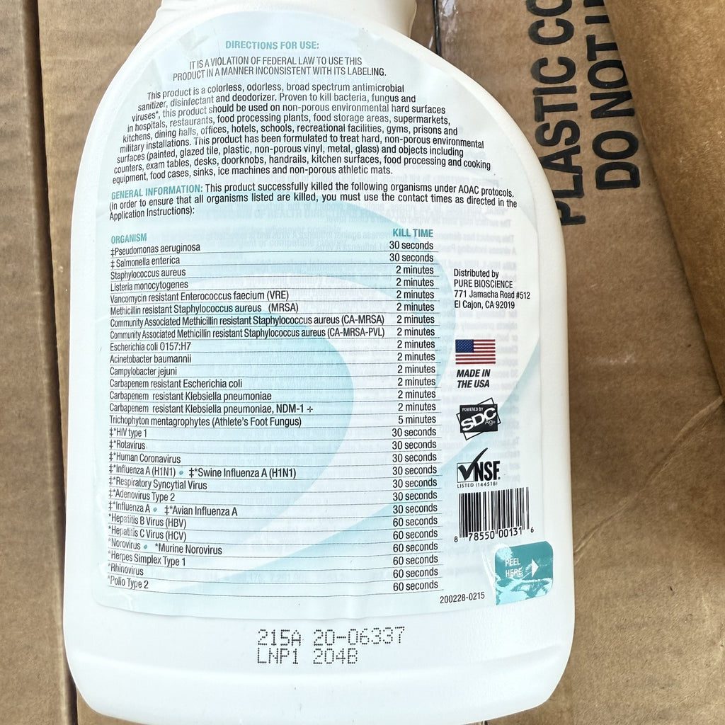 Case Of 12 PURE Hard Surface Commercial line Against Bacteria, 32 oz 93337