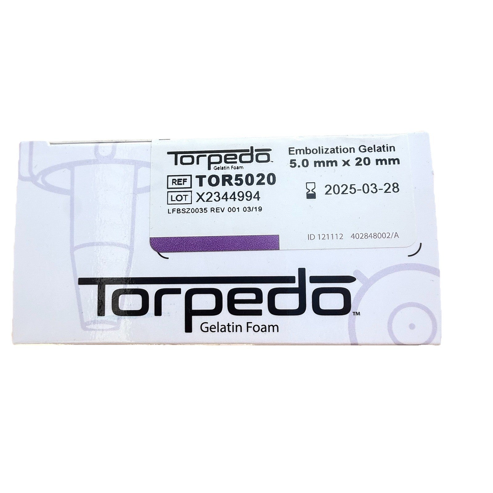 MERITMEDICAL Torpedo Gelatin Foam TOR5020, March 2026