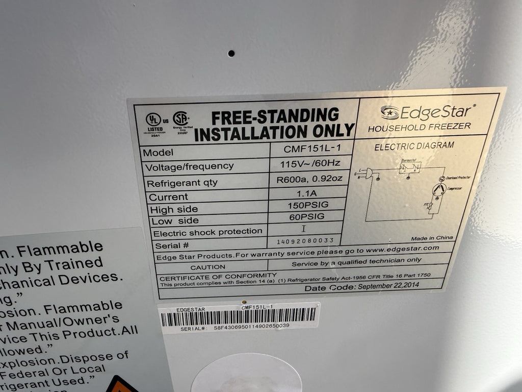 EdgeStar CMF151L-1 - Freezer Medical Appliances