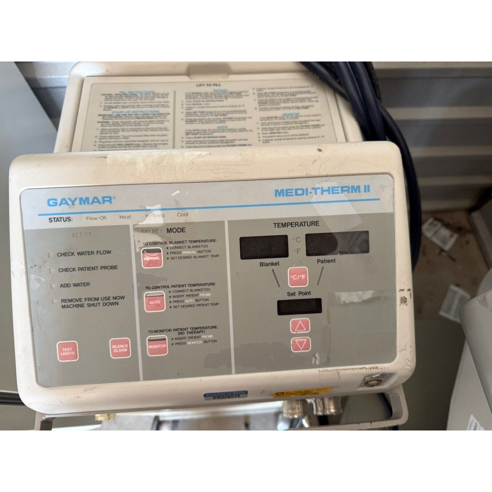 Gaymar Medi-Therm III MTA5900 Warming Unit With Instructions & Quick reference