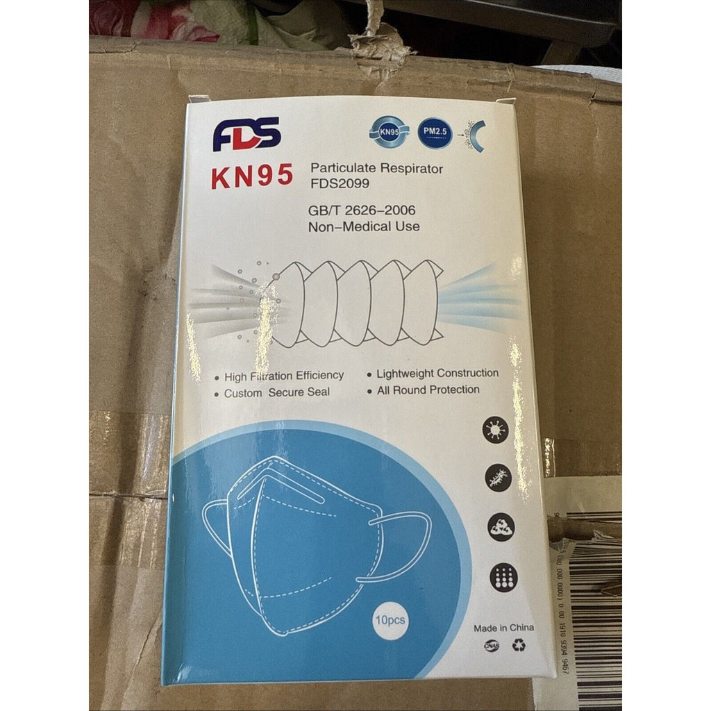 FDS KN95 Respirator, 10 Pieces, Breathable & Comfortable Foldable Safety FDS2099