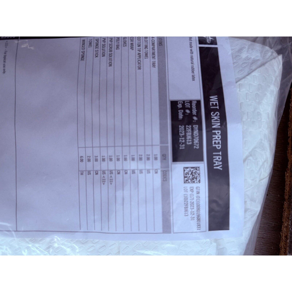 Medline Wet Skin Prep Tray DYND70672 Exp. 12/23