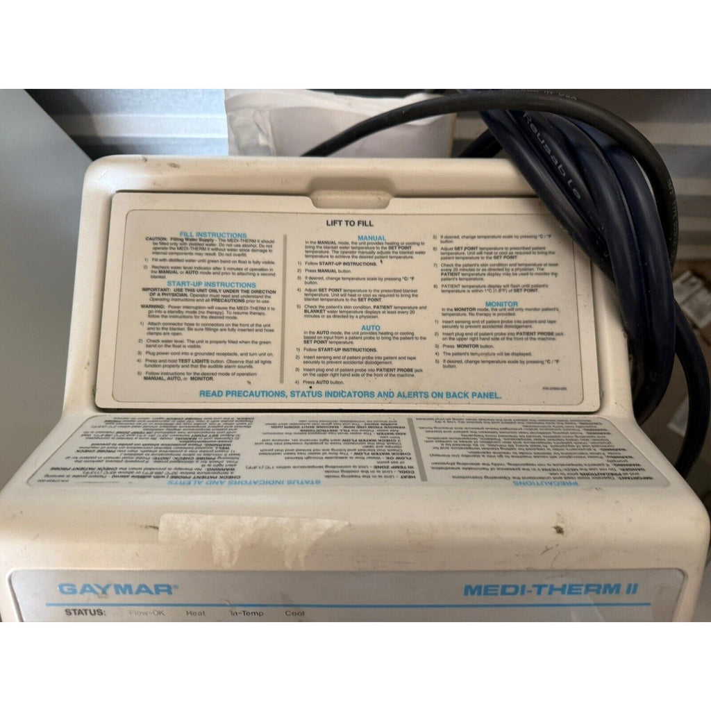 Gaymar Medi-Therm III MTA5900 Warming Unit With Instructions & Quick reference