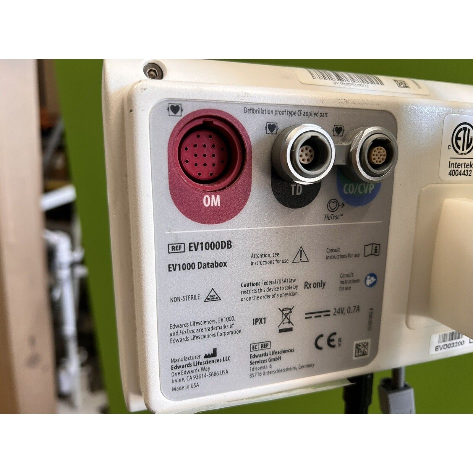 Edwards Lifesciences Cardiac Output Monitor, EV1000M, EV1000DB, EVPMP Pump Unit