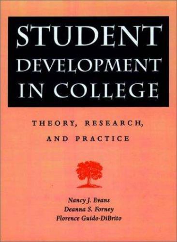 Student Development in College: Th- hardcover, 9780787909253, Nancy J Evans, new