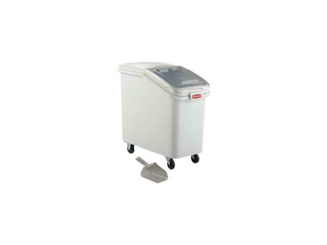 Rubbermaid Commercial Ingredient Bin Mobile Bulk Storage, White, 3 Units
